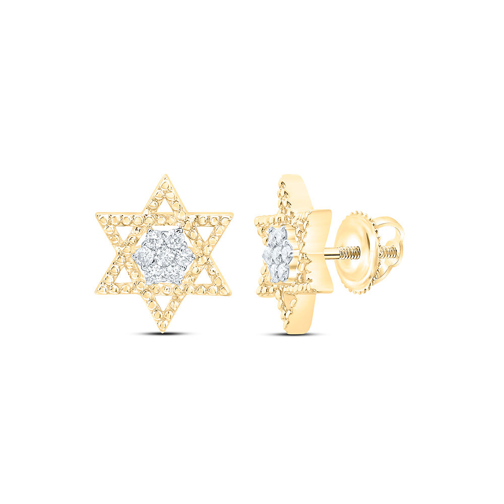 1/6CTW-NAT DIA NK  STAR OF DAVID EARRING Daisy Joyeria