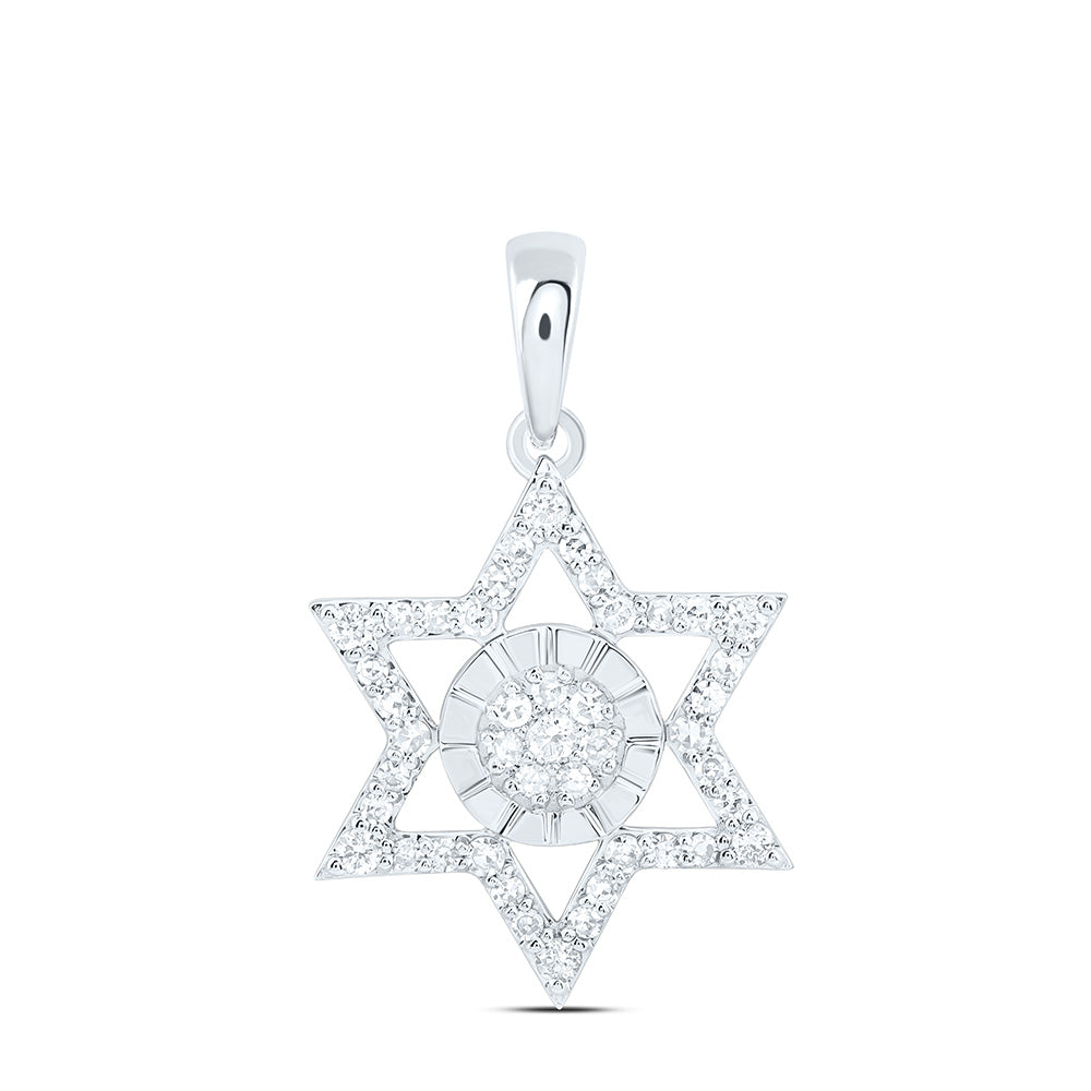 1/4CTW-NAT DIA NK  STAR OF DAVID PENDANT Daisy Joyeria