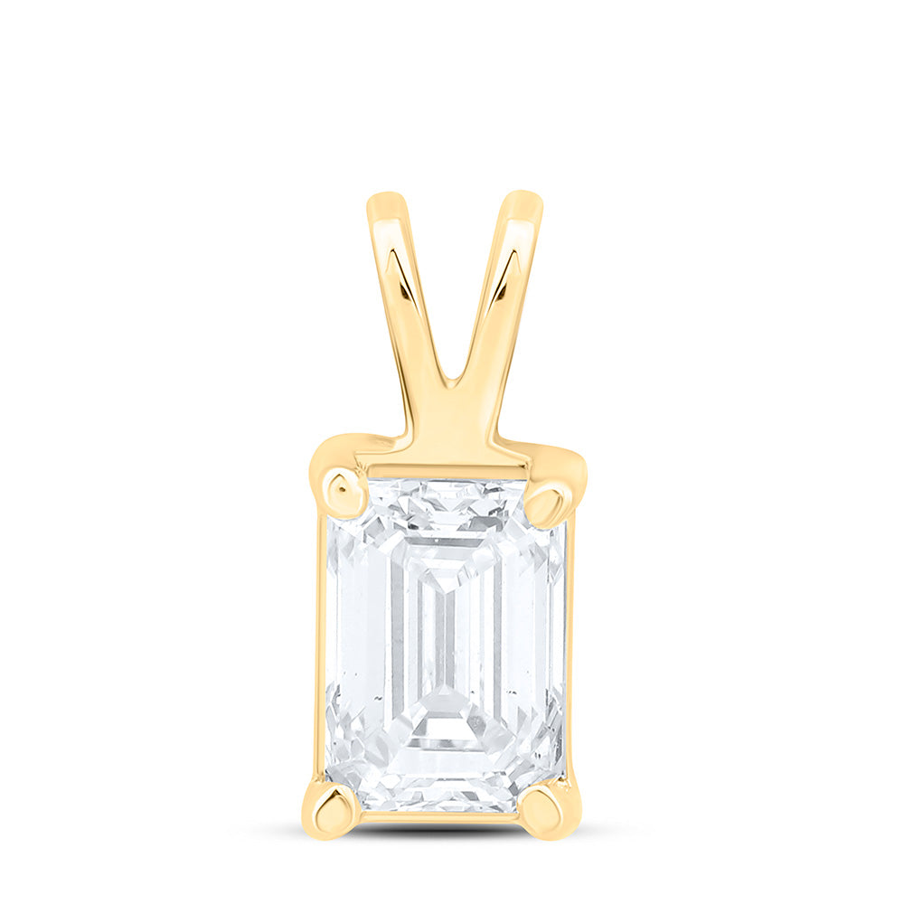 1/2CTW-NAT DIA I1 IJ EMERALD SOLITAIRE PENDANT Daisy Joyeria