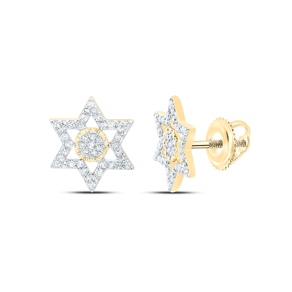 1/4CTW-NAT DIA NK  STAR OF DAVID EARRING Daisy Joyeria