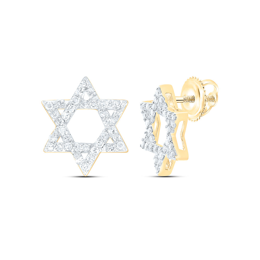 1/5CTW-NAT DIA NK  STAR OF DAVID EARRING Daisy Joyeria