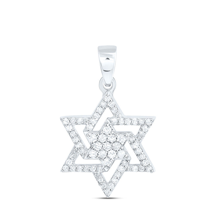 1/4CTW-NAT DIA NK  STAR OF DAVID PENDANT Daisy Joyeria