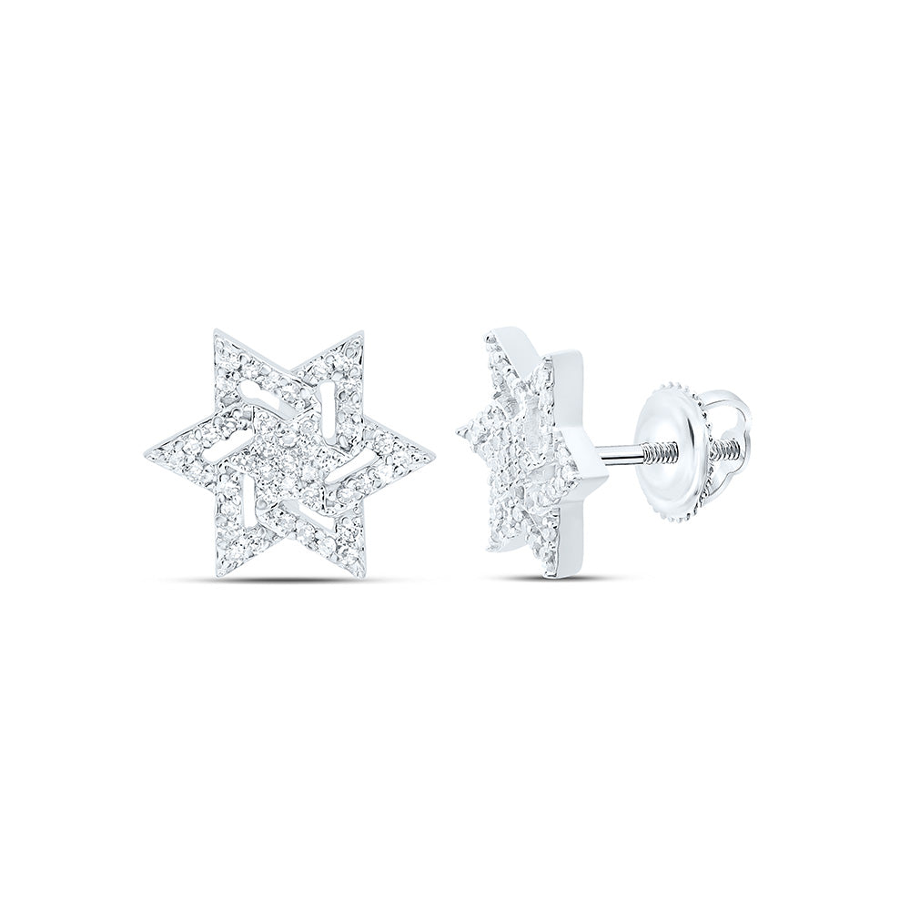 1/6CTW-NAT DIA NK  STAR OF DAVID EARRING Daisy Joyeria