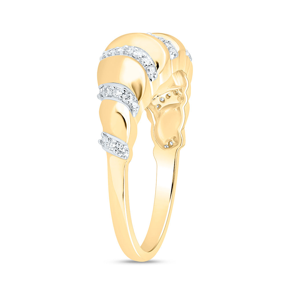 1/5CTW-NAT DIA NK FASHION CROISSANT RING Daisy Joyeria