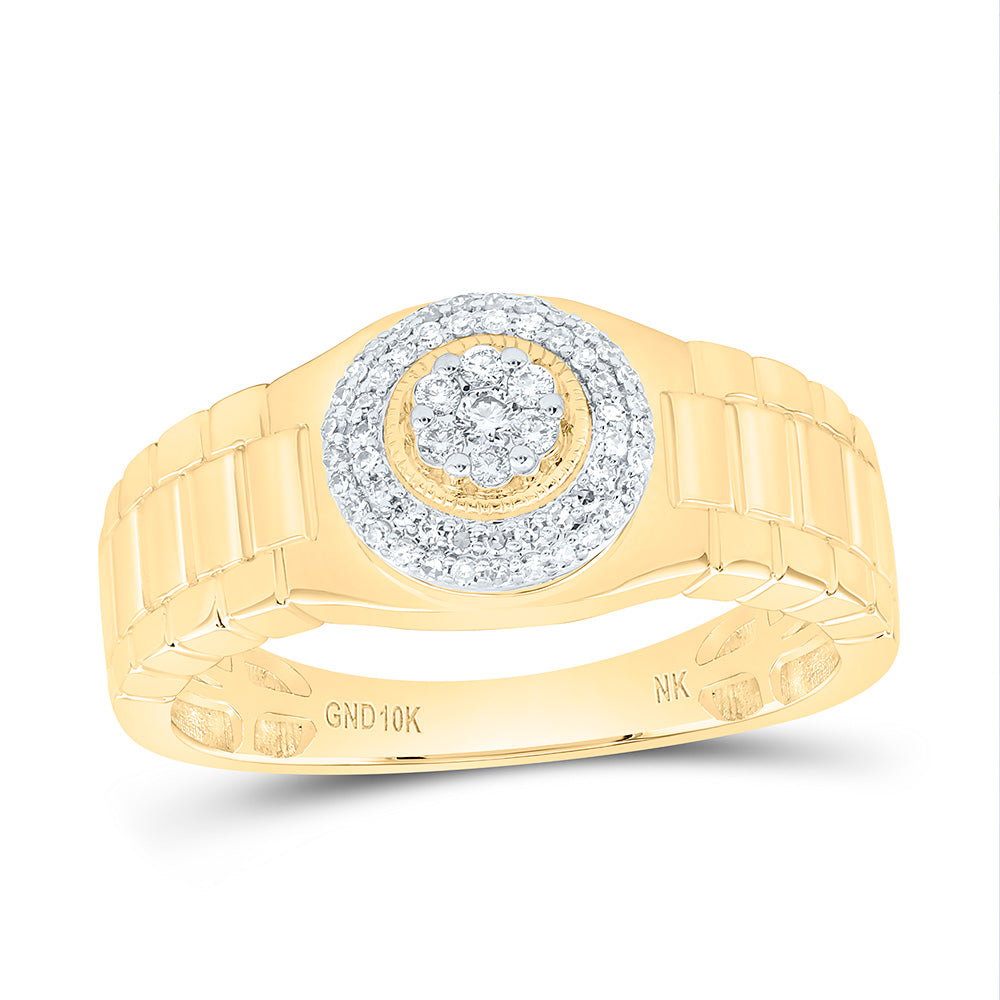 1/4CTW-NAT DIA NK MENS RING Daisy Joyeria