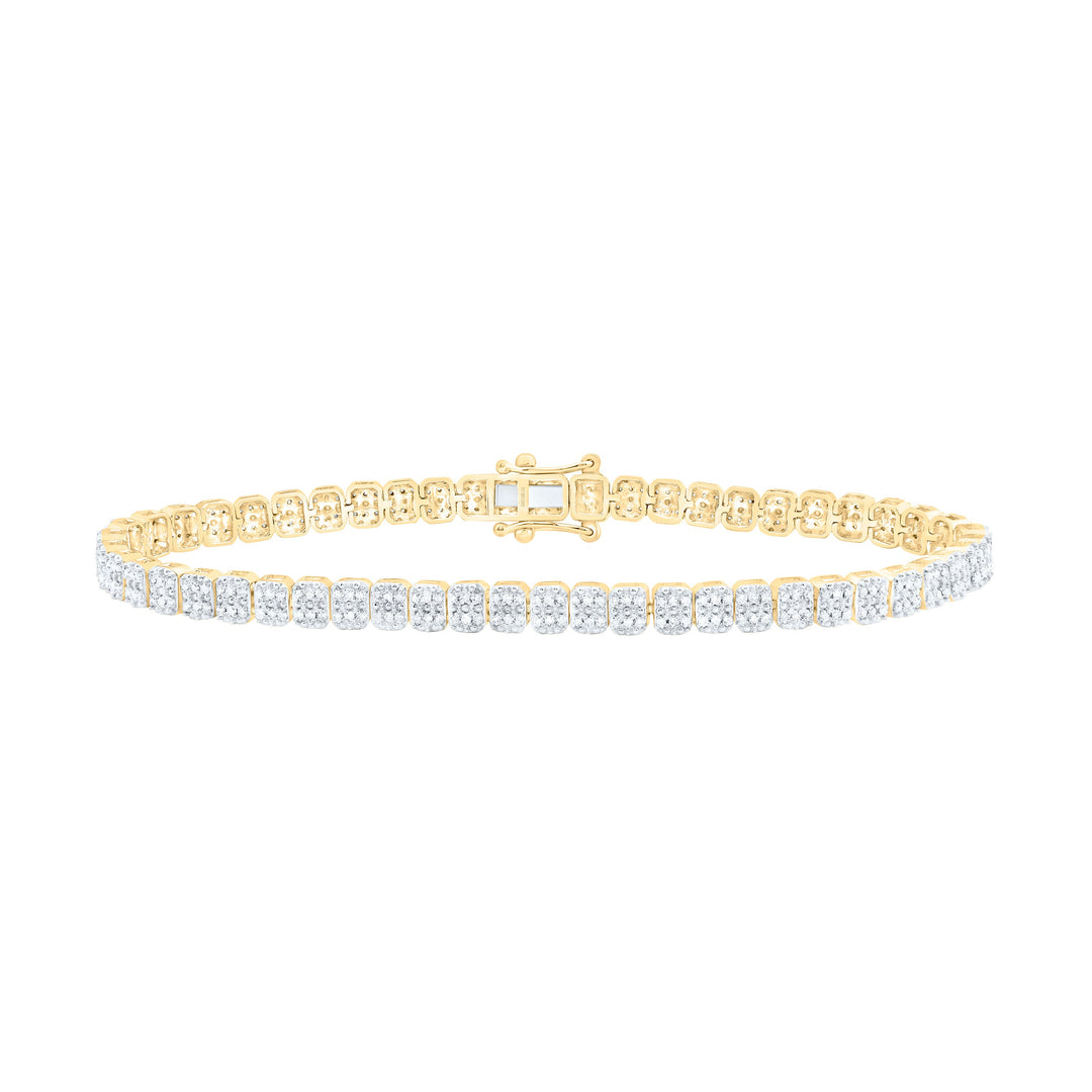 3/4CTW-NAT DIA NK FASHION EMERALD BRACELET (7 INCH) Daisy Joyeria