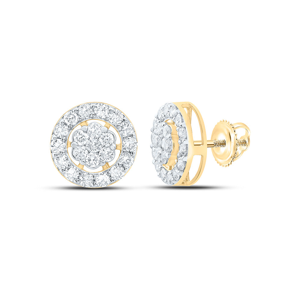 1CTW-NAT DIA NK FASHION FLOWER EARRING Daisy Joyeria
