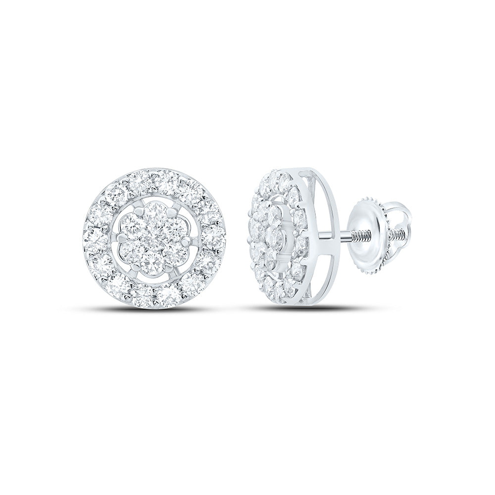 1CTW-NAT DIA NK FASHION FLOWER EARRING Daisy Joyeria