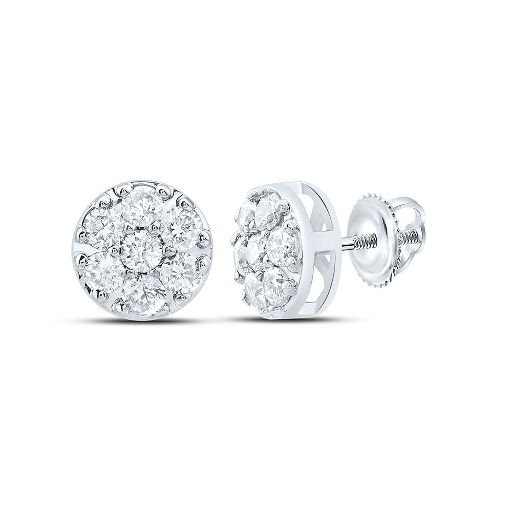 1/2CTW-NAT DIA NK FASHION FLOWER EARRING Daisy Joyeria