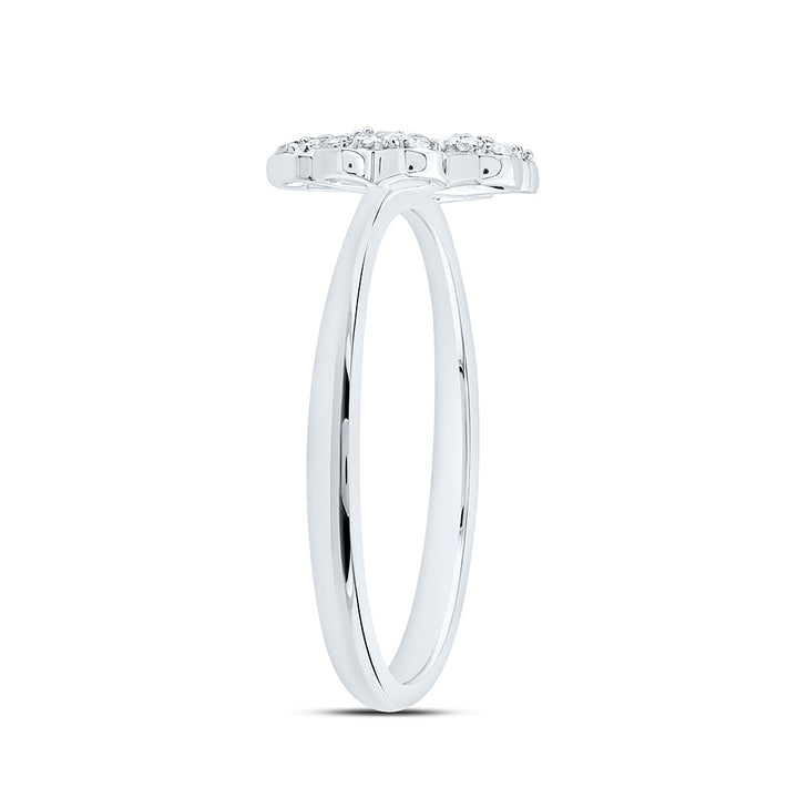 1/5CTW-NAT DIA NK FASHION HEART CLOVER RING Daisy Joyeria