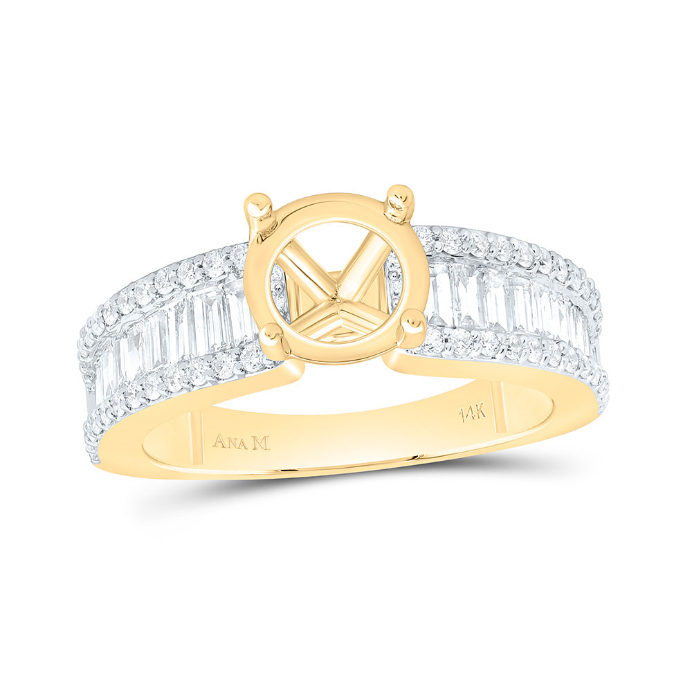 7/8CTW-NAT DIA ANA M 1 1/2CTW-CRD SEMI-MOUNT BUGUETTES RING Daisy Joyeria