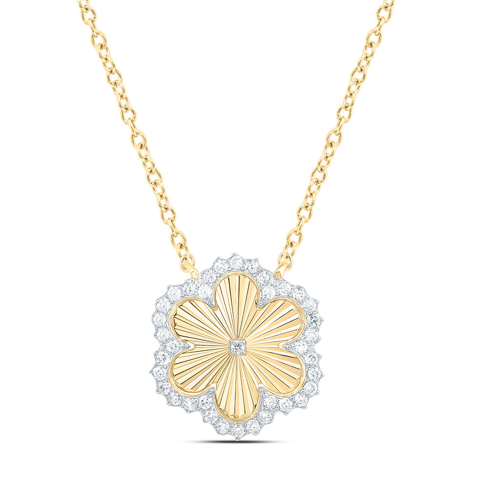 1/5CTW-NAT DIA CN FASHION FLOWER NECKLACE (18 INCH) Daisy Joyeria