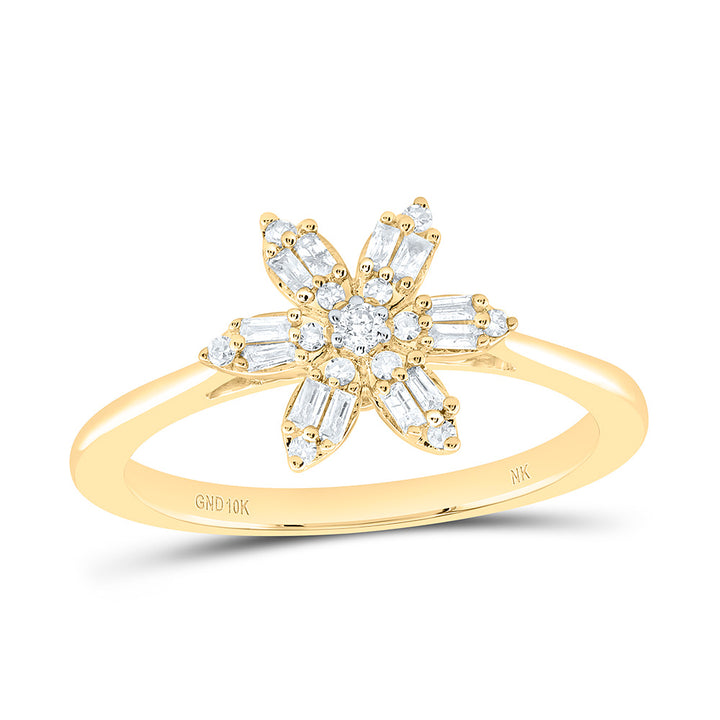 1/5CTW-NAT DIA NK GIFT FLOWER RING Daisy Joyeria