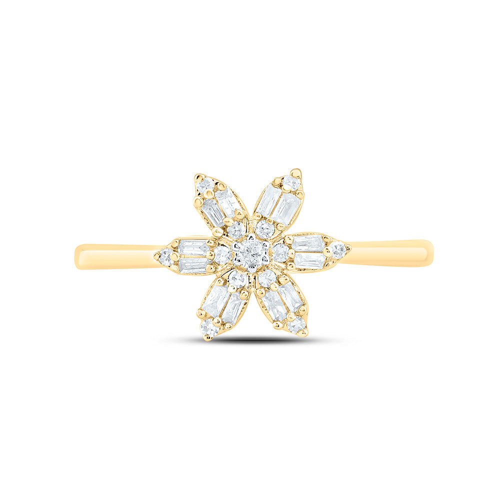 1/5CTW-NAT DIA NK GIFT FLOWER RING Daisy Joyeria