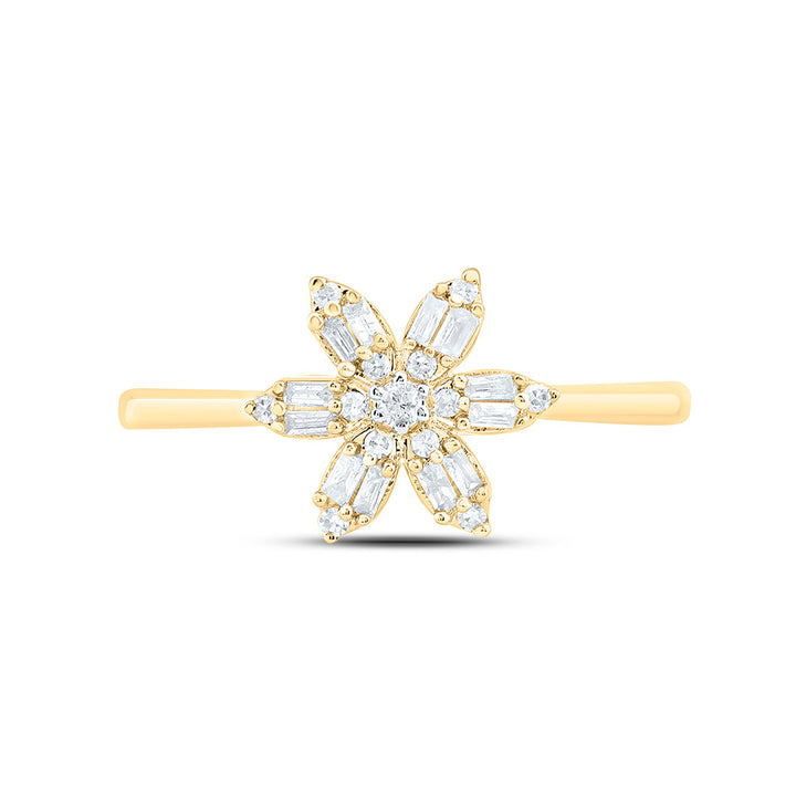 1/5CTW-NAT DIA NK GIFT FLOWER RING Daisy Joyeria