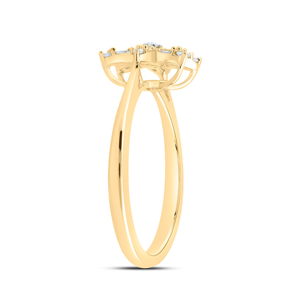 1/5CTW-NAT DIA NK GIFT FLOWER RING Daisy Joyeria