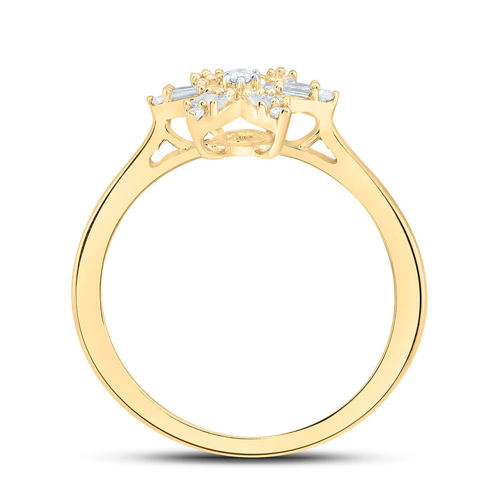 1/5CTW-NAT DIA NK GIFT FLOWER RING Daisy Joyeria