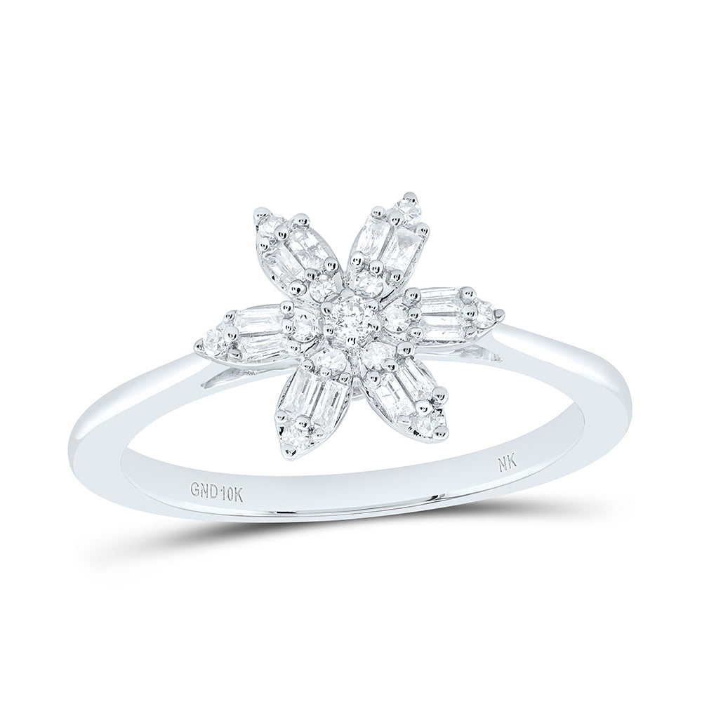 1/5CTW-NAT DIA NK GIFT FLOWER RING Daisy Joyeria
