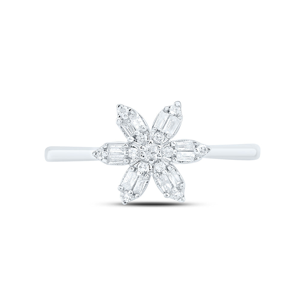 1/5CTW-NAT DIA NK GIFT FLOWER RING Daisy Joyeria