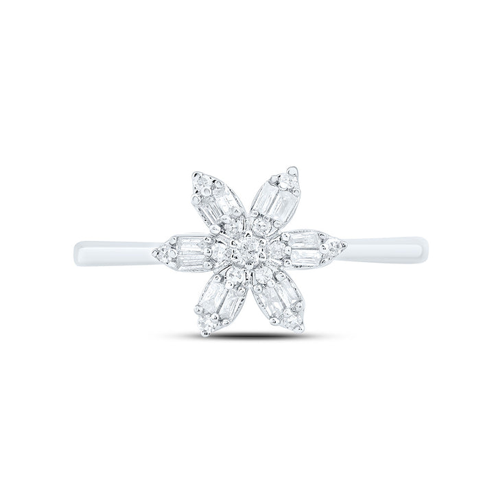 1/5CTW-NAT DIA NK GIFT FLOWER RING Daisy Joyeria