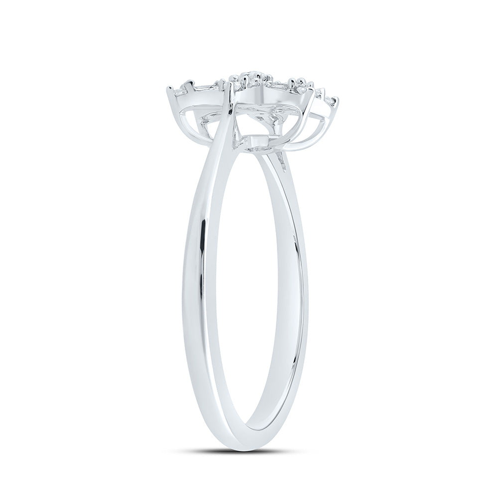 1/5CTW-NAT DIA NK GIFT FLOWER RING Daisy Joyeria