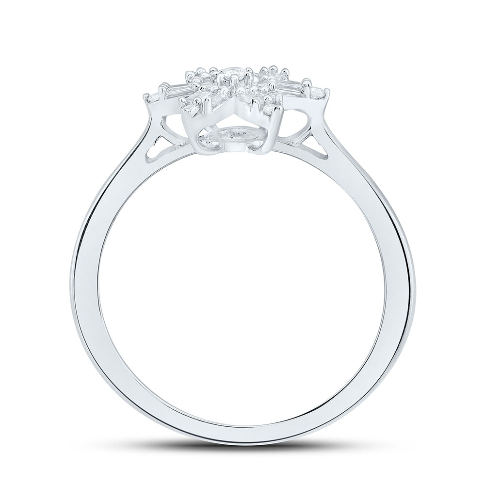 1/5CTW-NAT DIA NK GIFT FLOWER RING Daisy Joyeria