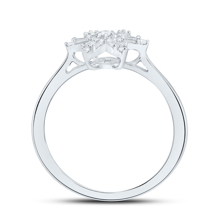 1/5CTW-NAT DIA NK GIFT FLOWER RING Daisy Joyeria