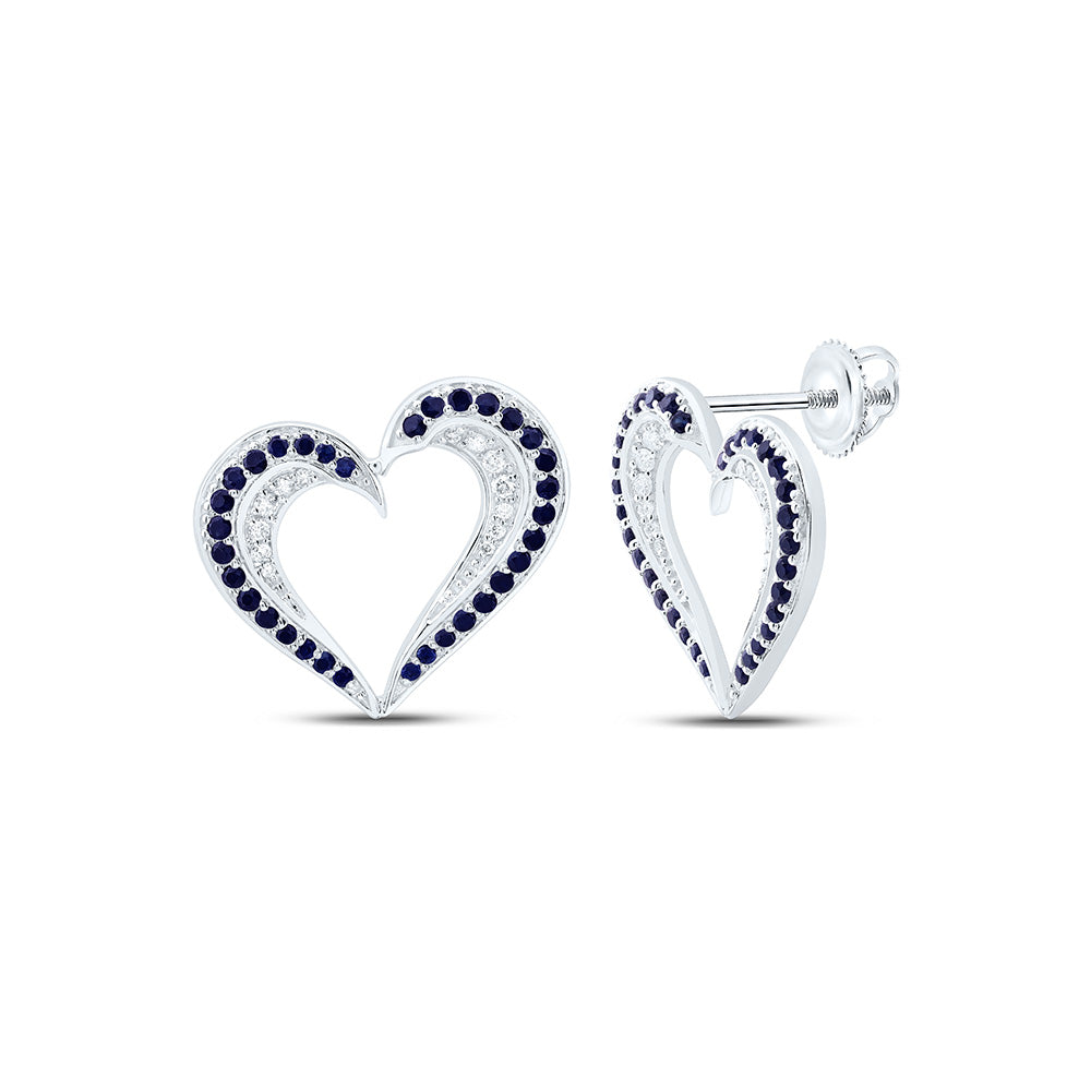1/6CTW-NAT DIA CN 5/8CTW-RD-BS NAT GEM HEART EARRING Daisy Joyeria