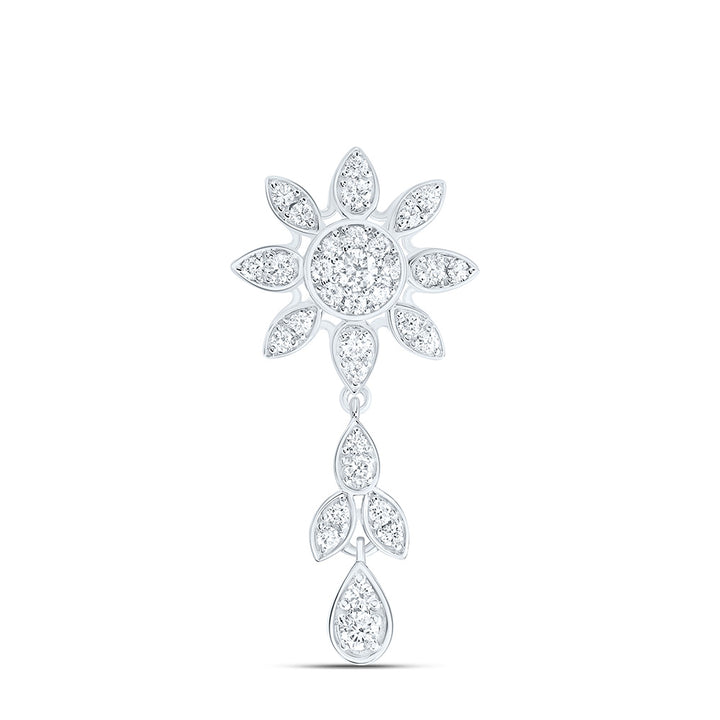 1/2CTW-NAT DIA ANA M FASHION FLOWER PENDANT Daisy Joyeria