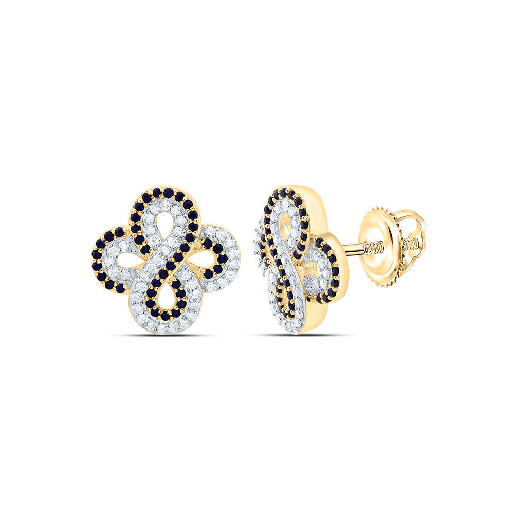 1/4CTW-NAT DIA CN 1/4CTW-RD-BS NAT GEM INFINITY CLOVER EARRING Daisy Joyeria