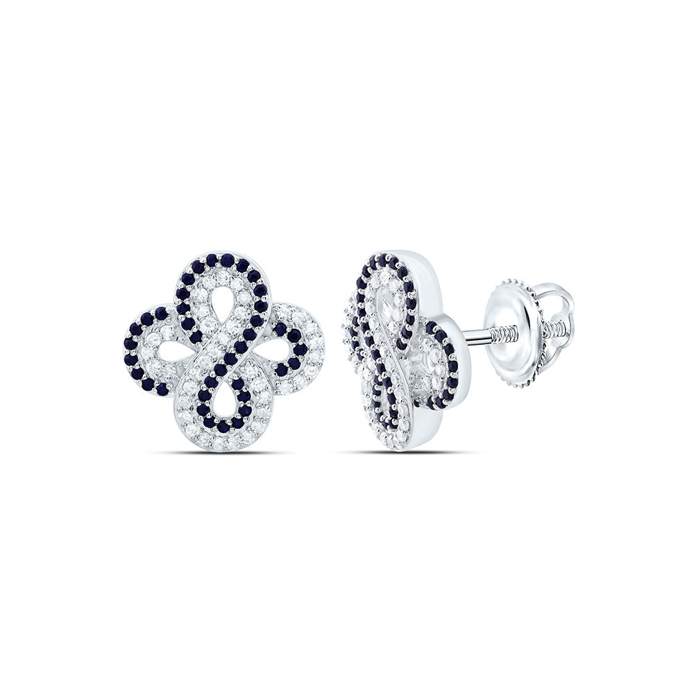 1/4CTW-NAT DIA CN 1/4CTW-RD-BS NAT GEM INFINITY CLOVER EARRING Daisy Joyeria