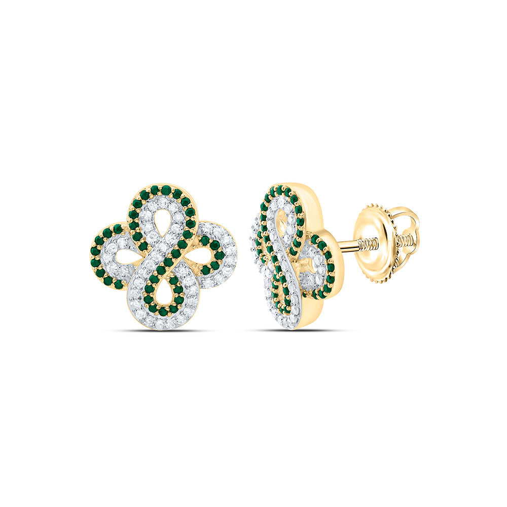 1/4CTW-NAT DIA CN 1/5CTW-RD-EM NAT GEM INFINITY CLOVER EARRING Daisy Joyeria