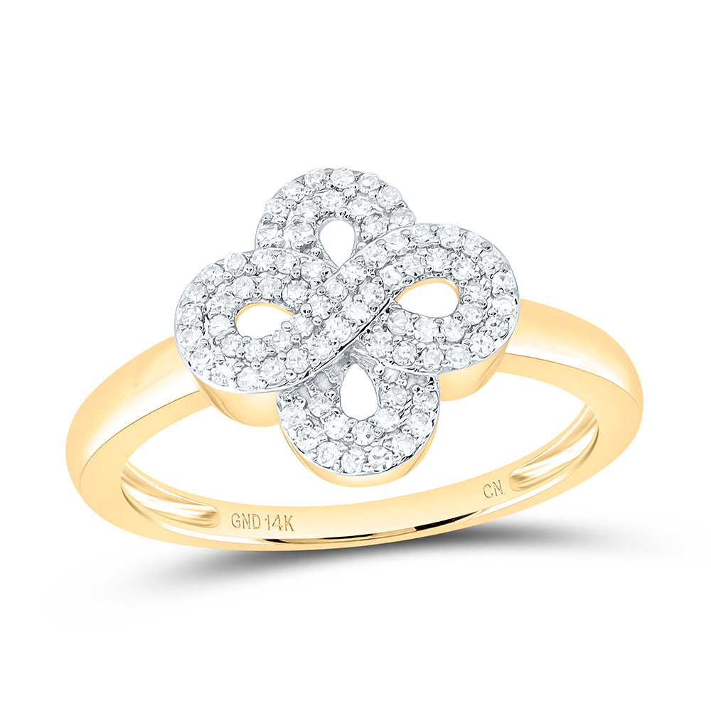 1/4CTW-NAT DIA CN FASHION INFINITY CLOVER RING Daisy Joyeria