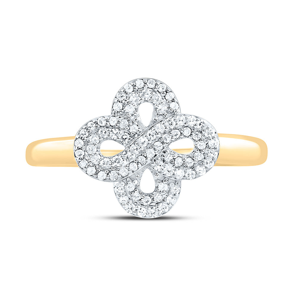 1/4CTW-NAT DIA CN FASHION INFINITY CLOVER RING Daisy Joyeria