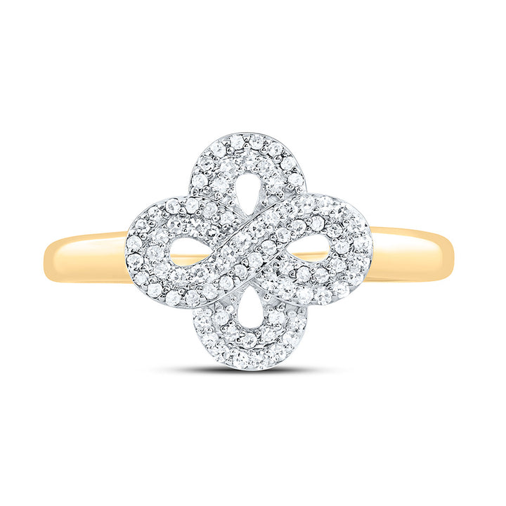 1/4CTW-NAT DIA CN FASHION INFINITY CLOVER RING Daisy Joyeria