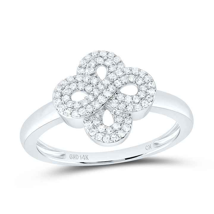 1/4CTW-NAT DIA CN FASHION INFINITY CLOVER RING Daisy Joyeria