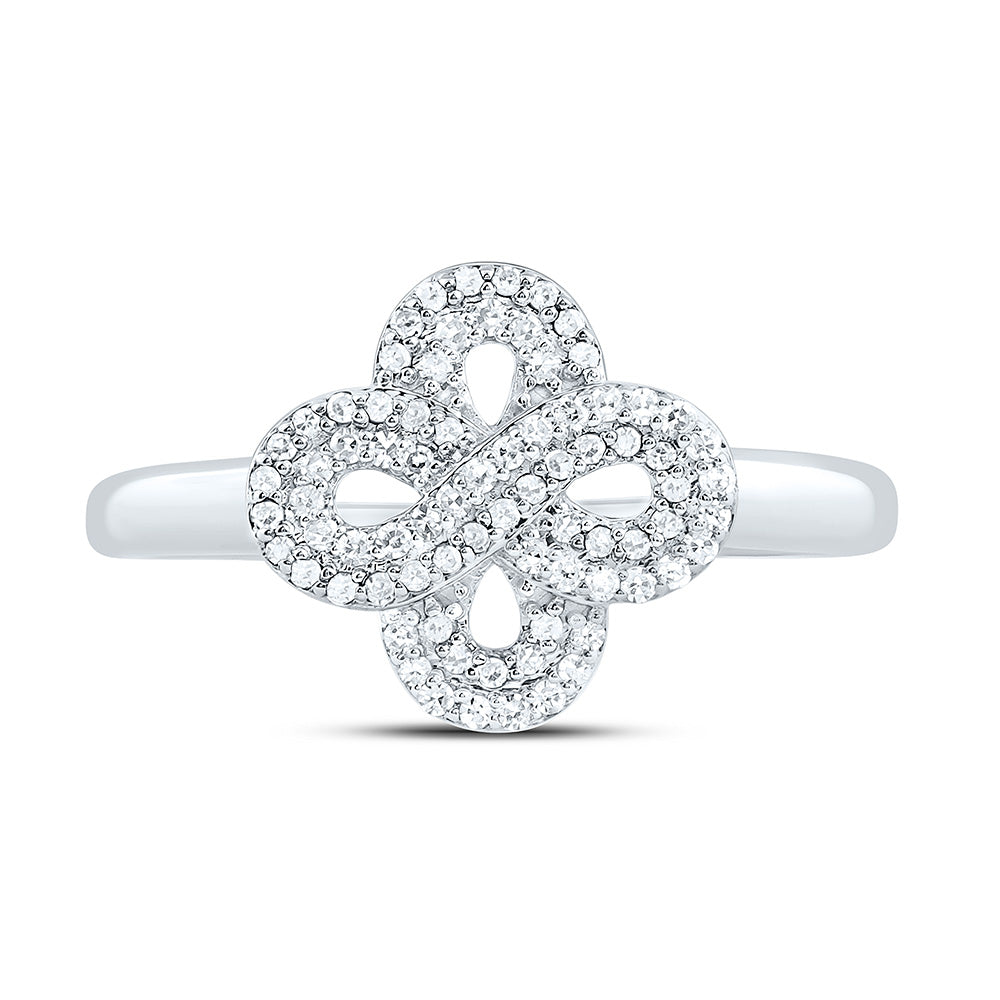 1/4CTW-NAT DIA CN FASHION INFINITY CLOVER RING Daisy Joyeria