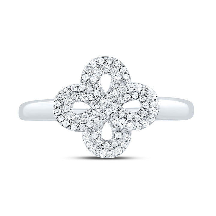1/4CTW-NAT DIA CN FASHION INFINITY CLOVER RING Daisy Joyeria