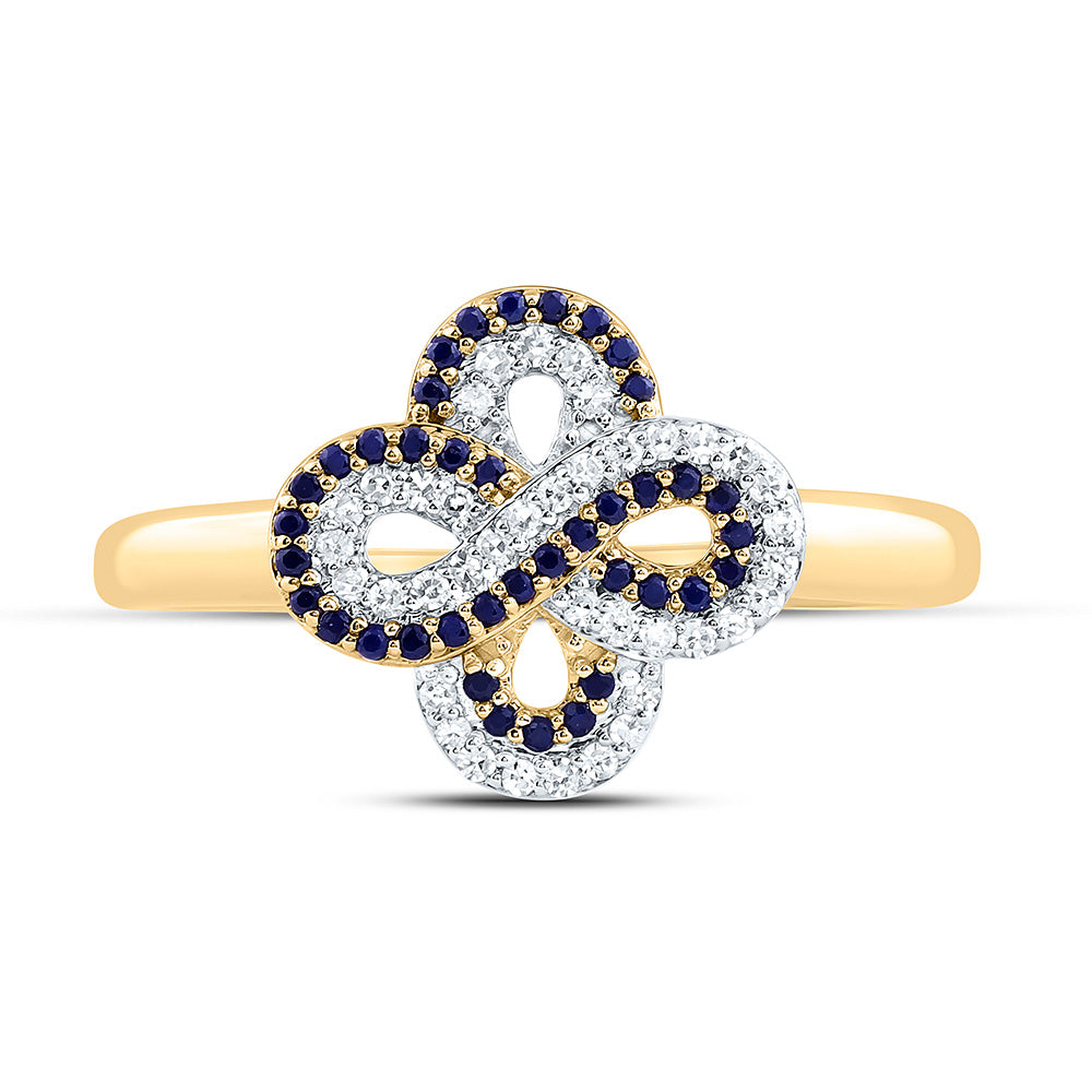 1/8CTW-NAT DIA CN 1/8CTW-RD-BS NAT GEM INFINITY CLOVER RING Daisy Joyeria