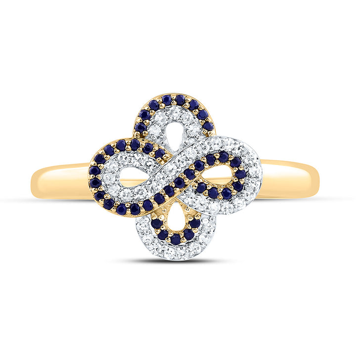1/8CTW-NAT DIA CN 1/8CTW-RD-BS NAT GEM INFINITY CLOVER RING Daisy Joyeria