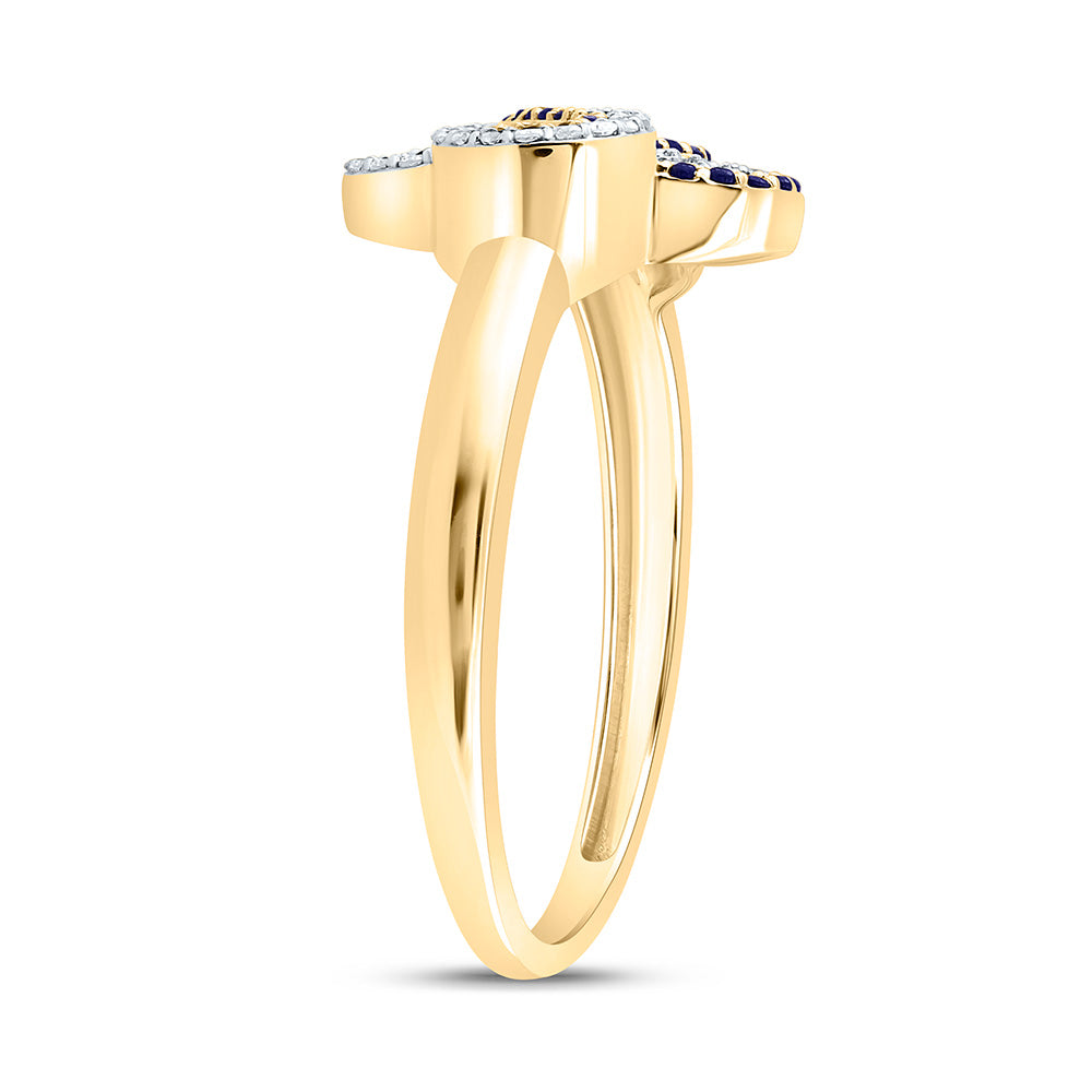 1/8CTW-NAT DIA CN 1/8CTW-RD-BS NAT GEM INFINITY CLOVER RING Daisy Joyeria
