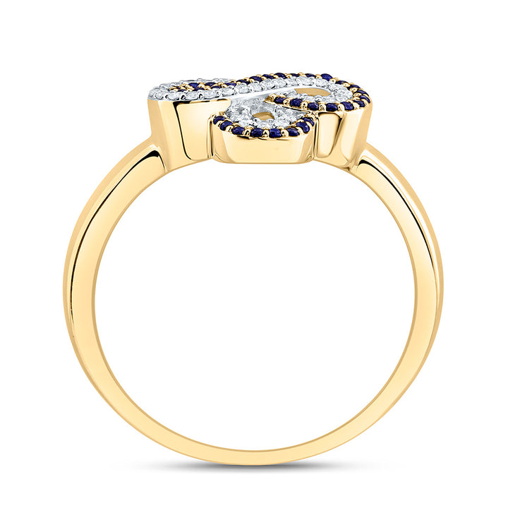 1/8CTW-NAT DIA CN 1/8CTW-RD-BS NAT GEM INFINITY CLOVER RING Daisy Joyeria
