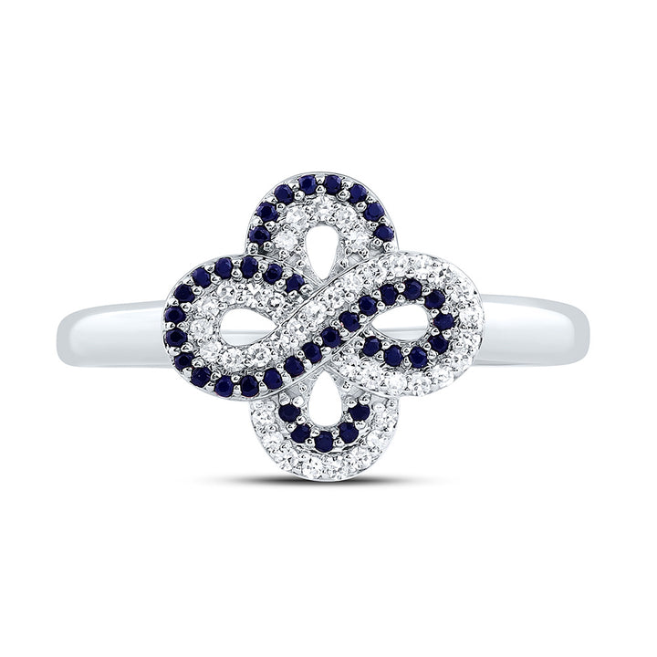 1/8CTW-NAT DIA CN 1/8CTW-RD-BS NAT GEM INFINITY CLOVER RING Daisy Joyeria
