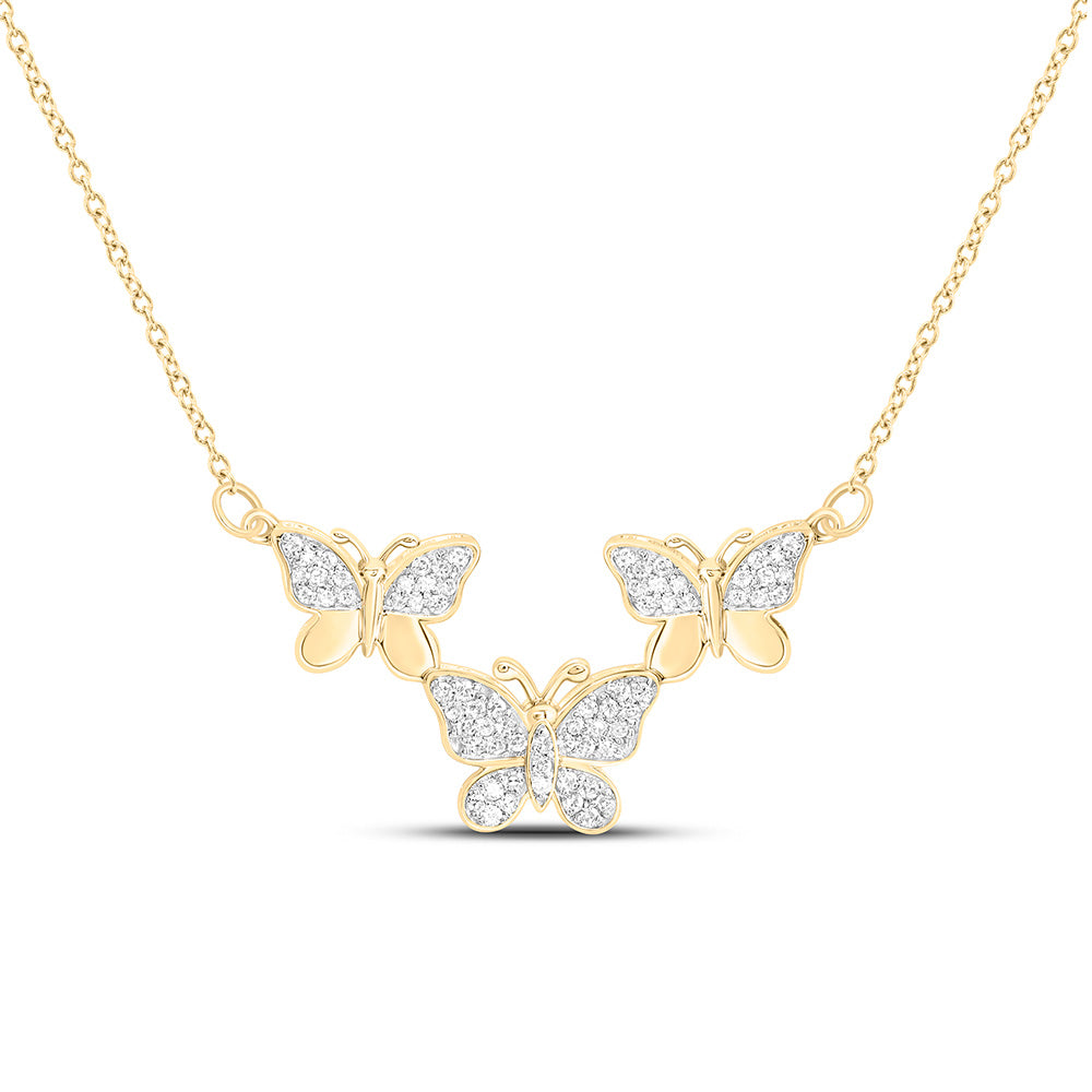 1/4CTW-NAT DIA NK FASHION BUTTERFLY NECKLACE (18 INCH) Daisy Joyeria