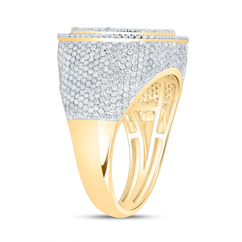 2 1/3CTW-NAT DIA NK CUSHION MENS RING Daisy Joyeria