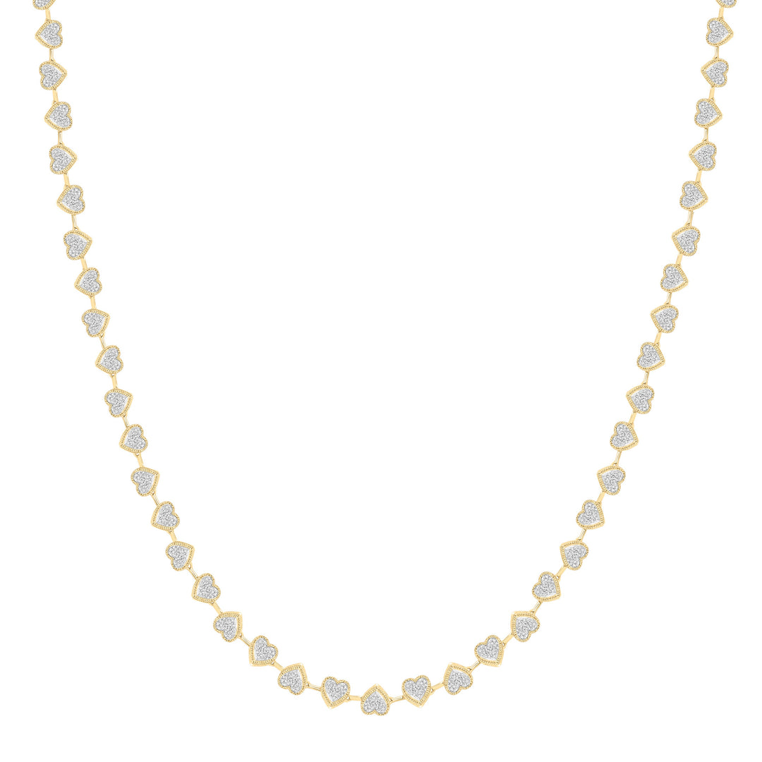 2 3/4CTW-NAT DIA NK FASHION HEART NECKLACE (17 INCH) Daisy Joyeria