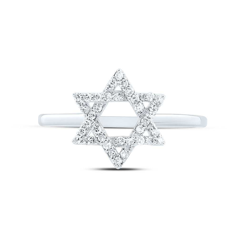 1/6CTW-NAT DIA NK FASHION STAR OF DAVID RING Daisy Joyeria