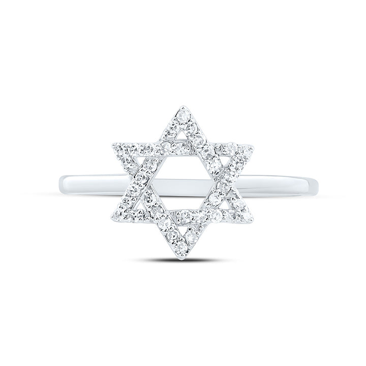 1/6CTW-NAT DIA NK FASHION STAR OF DAVID RING Daisy Joyeria