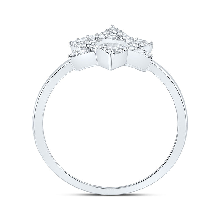 1/6CTW-NAT DIA NK FASHION STAR OF DAVID RING Daisy Joyeria