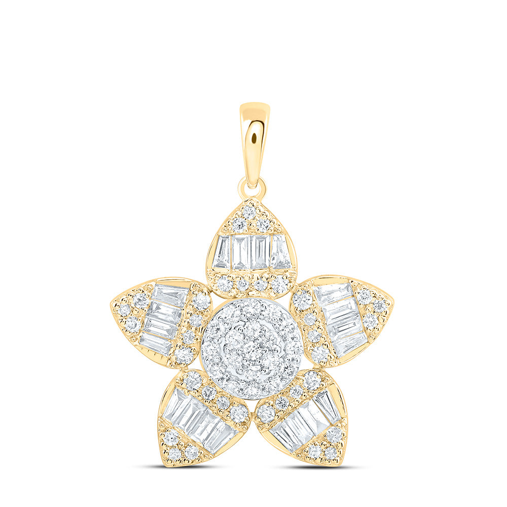 3/4CTW-NAT DIA ANA M FASHION FLOWER PENDANT Daisy Joyeria